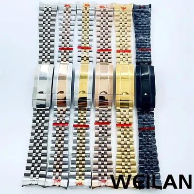 20mm Watch Band For NH35 Submariner Case 904L Stainless Steel Watch Strap Glide Lock Buckle For