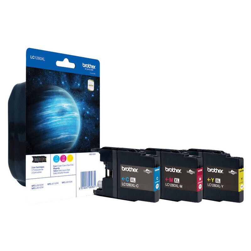 Tintenpatrone Brother LC-1280XLRBWBP cyan, gelb, magenta Image
