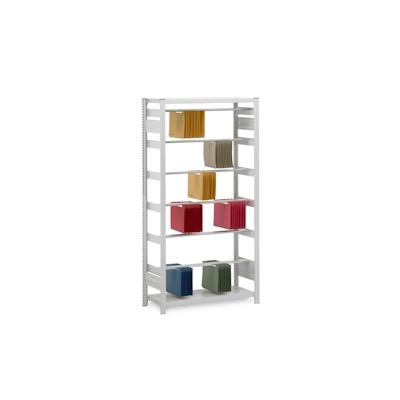 PROREGAL Pendelhefter-Regal einseitig Stecksystem T-Profil | HxBxT 200x100x40cm | 6 Ebenen | Fachlast 40kg | Pendelsystem Zippel | Lichtgrau Image