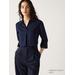 Women's Rayon Skipper Collar Blouse | 3/4 Sleeve | Navy | XL | UNIQLO US