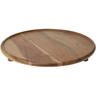 Plateau de service en bois d'acacia rond naturel - 37 cm - Plateau de service en bois avec pieds