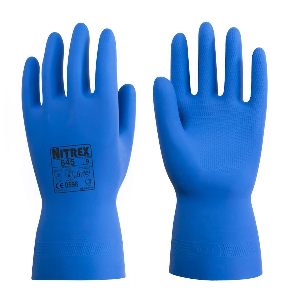 Unigloves 10 Paar Nitrex 645 | Mehrweghandschuhe | blau | Gr. XS | Latexhandschuhe Image