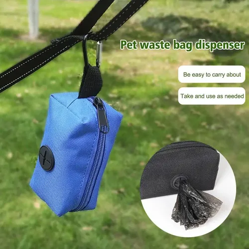 Support de sac à caca de chien pour laisse, distributeur de sac à déchets pour chien, pot en tissu pour chiot, poterie Electrolux, poudres à fermeture éclair pour petit chien avec mousqueton