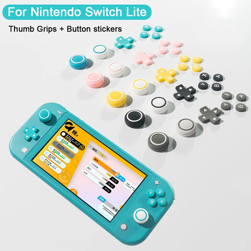 Daumengriffe für Nintendo Switch Lite, Silikon-Wippkappen-Knopf-Aufkleber-Set, Wippenschutz für Funda Nintendo Switch Oled Image