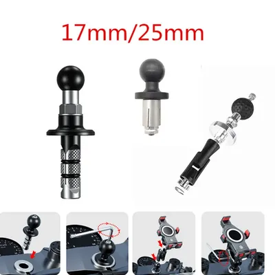 Motorrad Bike Mount Schwarz Gabel Stem Basis mit 17mm oder 25mm Ball Kopf für Gopro Ball Mount Adapter handy halter