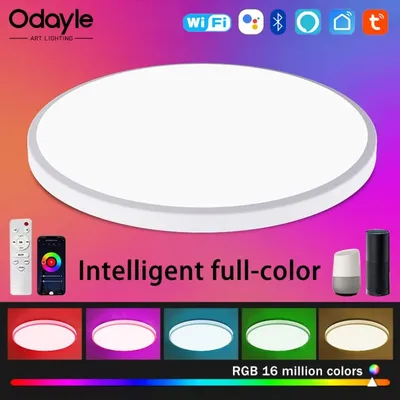 Smart LED Ceiling Lamp Tuya WiFi Dimmable Circular Home Lamp Alexa Voice Control Application Google Living Room Bedroom Lighting