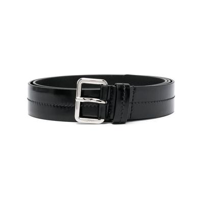 Logo-engraved Leather Belt - Black - Prada Belts