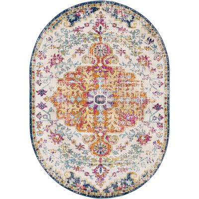 Vintage Orientalischer Ovaler Teppich Mehrfarbig/Orange 200x275