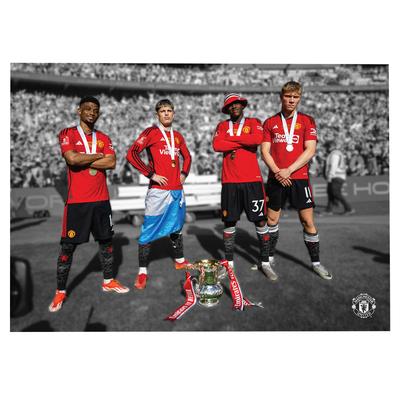 Manchester United Herren 13-facher Pokalsieger Querformatdruck - A2 Image