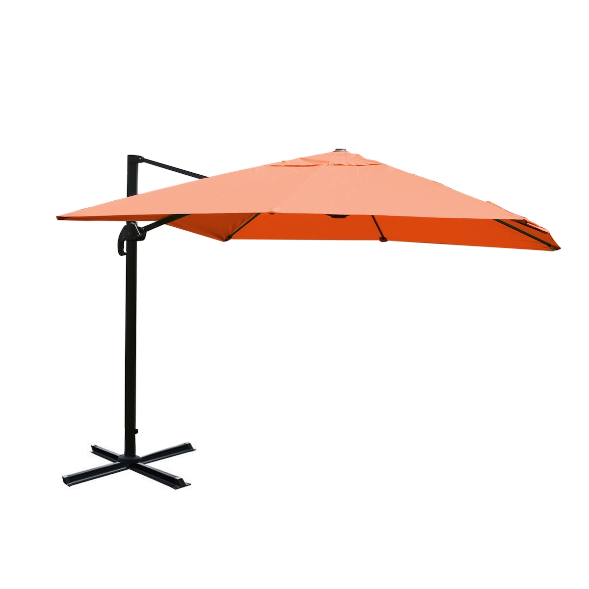 Mendler Gastronomie-Ampelschirm HWC-A96, Sonnenschirm, 3x4m (Ø5m) Polyester/Alu 26kg ~ terracotta ohne Ständer Image