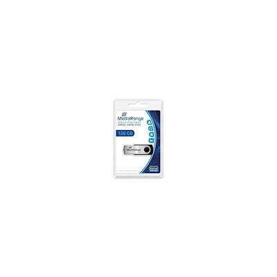 MEDIARANGE MR913 - 128 GB - USB Typ-A - 2.0 - 10 MB/s - Drehring - Schwarz - Silber Image