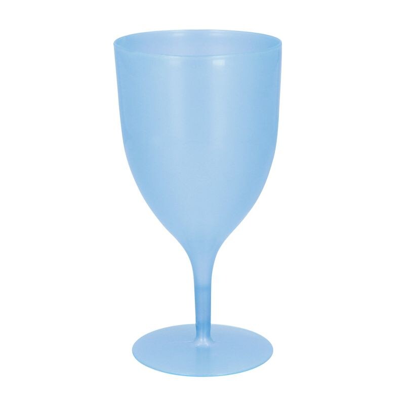 Mehrweg Wein Cocktail Glas blau hellblau 350 ml Wiederverwendbar Kunststoff Becher Image