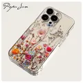Custodia per telefono floreale con stampa floreale trasparente per iPhone 16 15 14 13 11 Pro Max 14 Plus 12 Mini Custodie Cover posteriore trasparente Custodia morbida