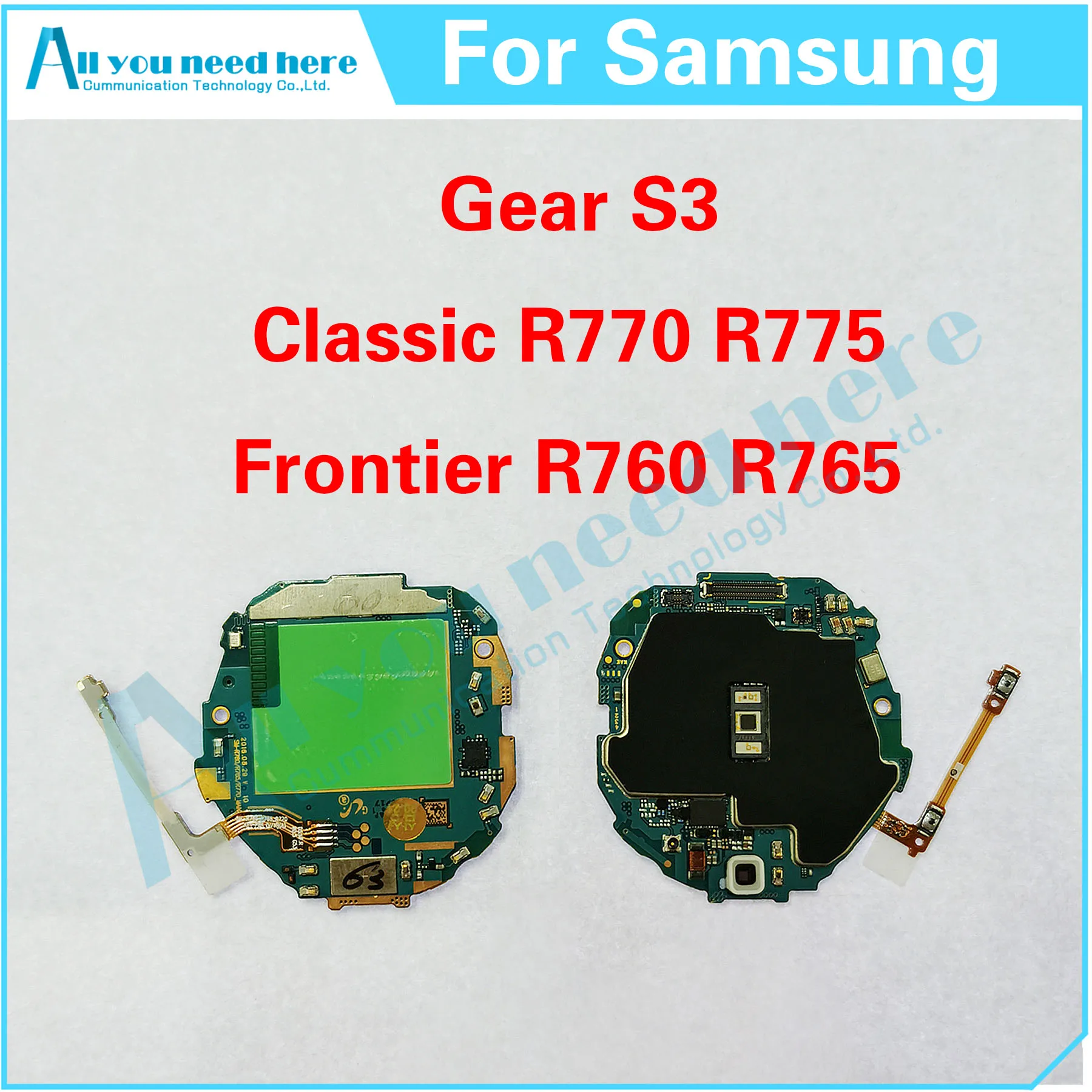 Carte mère pour Samsung Gear S3 Classique SM-R770 SM-R775 / Frontier SM-R760 SM-R765 Carte Mère Carte Principale Pièces De Rechange De Rechange