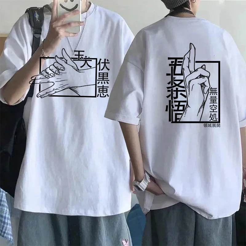 Japanisches Anime Lustiges T-Shirt Jujutsu Kaisen Shirt Gojo Satoru Yuji Itadori T-Shirt Gothic Tops T-Shirts Manga T-Shirt Y2k Streetwear