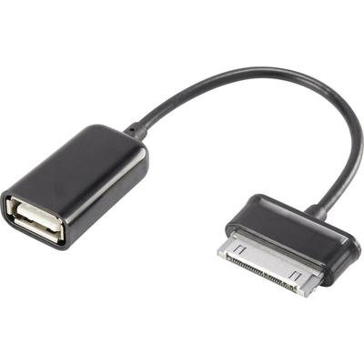 USB-Kabel usb 2.0 Samsung 30pol. Stecker, usb-a Buchse 0.10 m Schwarz mit OTG-Funktion, ve