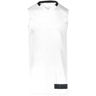 Augusta Sportswear 1730 Athletic Step-Back Basketball Jersey T-Shirt in White/Black size Small | Polyester