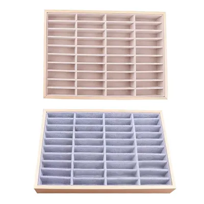40 Gird Necklaces Display Organizer Case Jewelry Storage Tray Earrings Box