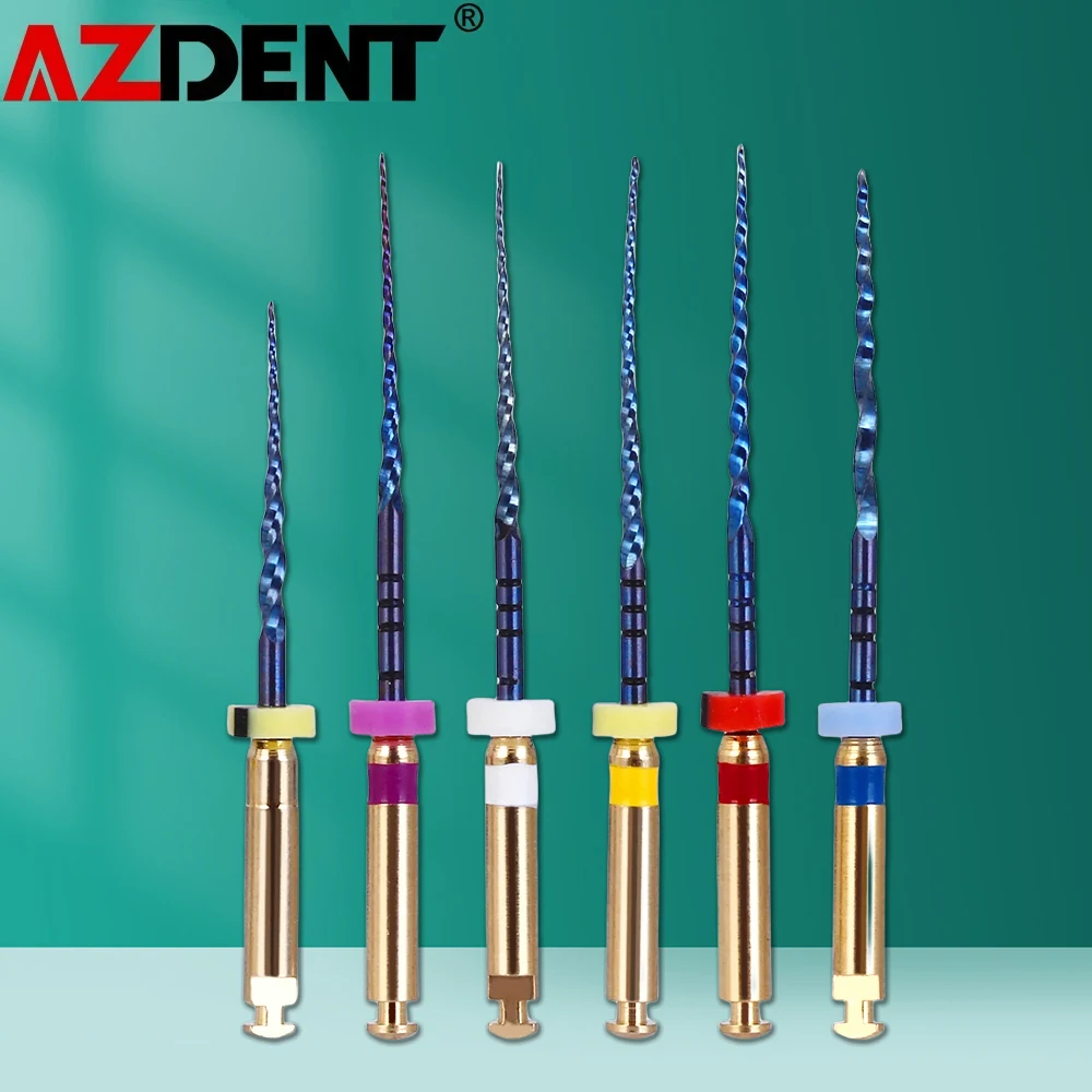 Azdent 6pcs/Pack 25mm SX Dental Files Root Canal Use Rotary Heat Activated Endodontic Files Rotating File Dentistry Instruments