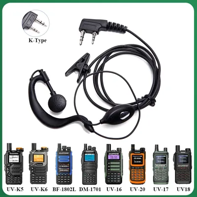 UV-K5 UV-K6 Headset For QuanSheng UV5R Plus Baofeng Walkie Talkie UV-5RH UV-13 Pro UV-17 Plus