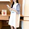 Spring and Summer Maternity Wear Mid-Length Splicing Striped Dress Ruffle Sleeve T-Shirt Female Lazy