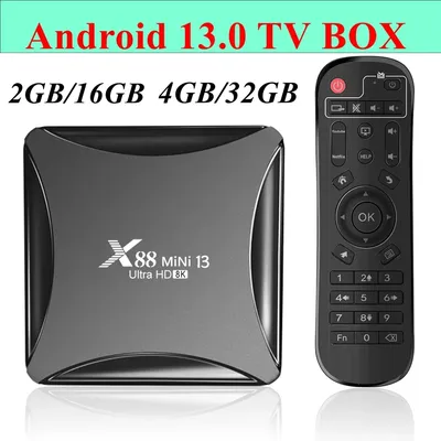 X88 Mini 13 Android 13.0 TV Box RK3528 Quad Core 2G/16G 4G/32G 2.4G 5G Dual WIFI H.265 8K UHD