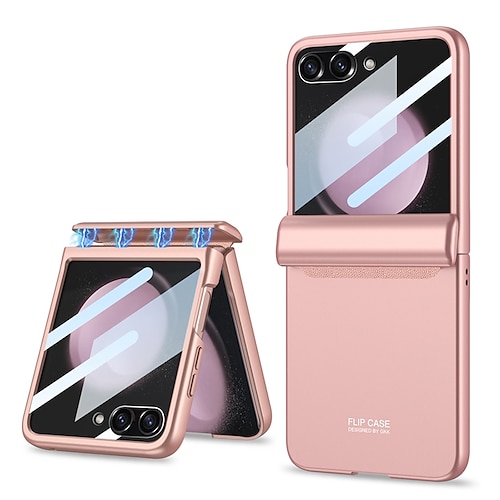 Handy Hülle Handyhüllen Für Samsung Galaxy Z Flip 7 Z Flip 6 Z Flip 5 Rückseite mit Displayschutz Magnetisch Ultradünn PC Image