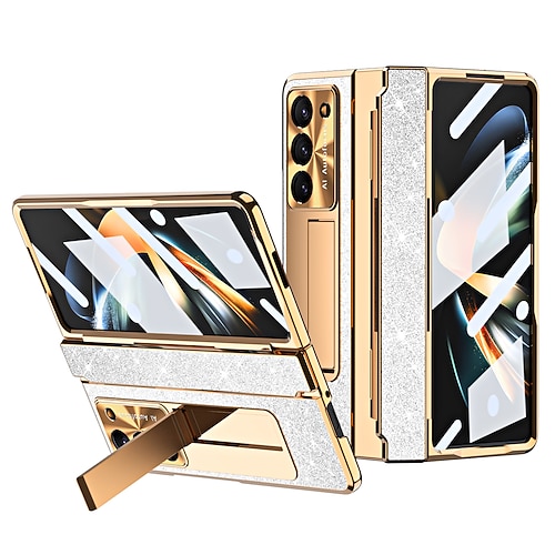 Handy Hülle Handyhüllen Für Samsung Galaxy Z Fold 6 Z Fold 5 Z Fold 4 Z Fold 3 Mit Magsafe Mit Ständer mit Displayschutz Unterstützt kabelloses Laden PC PU-Leder Image