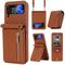 Handy Hülle Handyhüllen Für Samsung Galaxy Z Flip 7 Z Flip 6 Z Flip 5 Z Flip 4 Z Flip 3 Handtasche Brieftaschenhülle Reisverschluss Mit Abnehmbarem Schultergurt Mit Kartenhalter Einfarbig PC PU-Leder