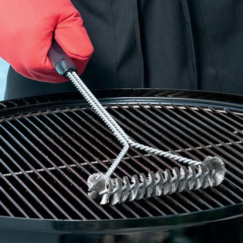 Brosse de nettoyage pour Barbecue, outil de nettoyage antiadhésif en acier inoxydable, accessoires pour Barbecue, brosse pour Barbecue en fil d