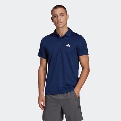 Poloshirt ADIDAS PERFORMANCE "TR-ES BASE POLO", Herren, Gr. M, blau (dunkelblau, weiß), Obermaterial: 100% Polyester, clean, sportlich, Shirts