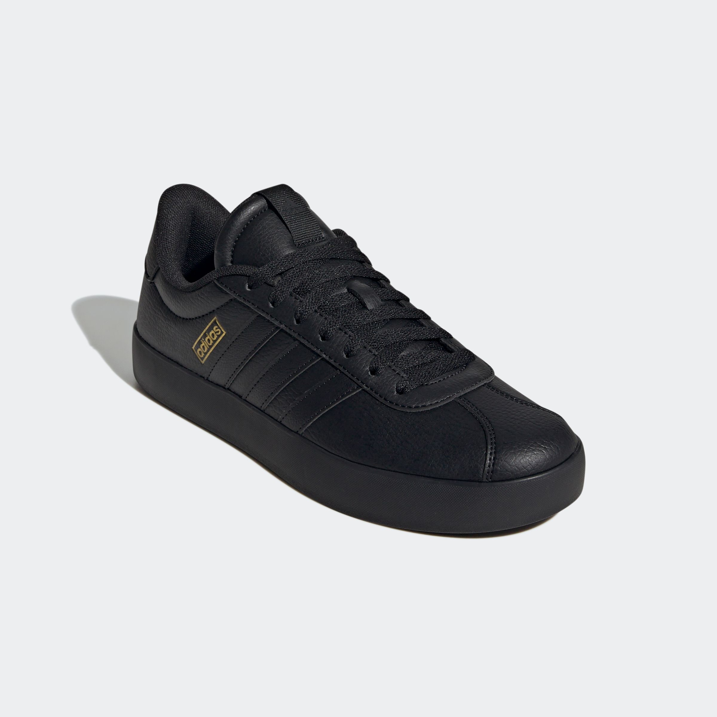 Sneaker ADIDAS SPORTSWEAR "VL COURT 3.0", Herren, Gr. 45, schwarz (core schwarz, core schwarz, gold metallic), Synthetik, Schuhe Sneaker, inspiriert vom Design des adidas samba