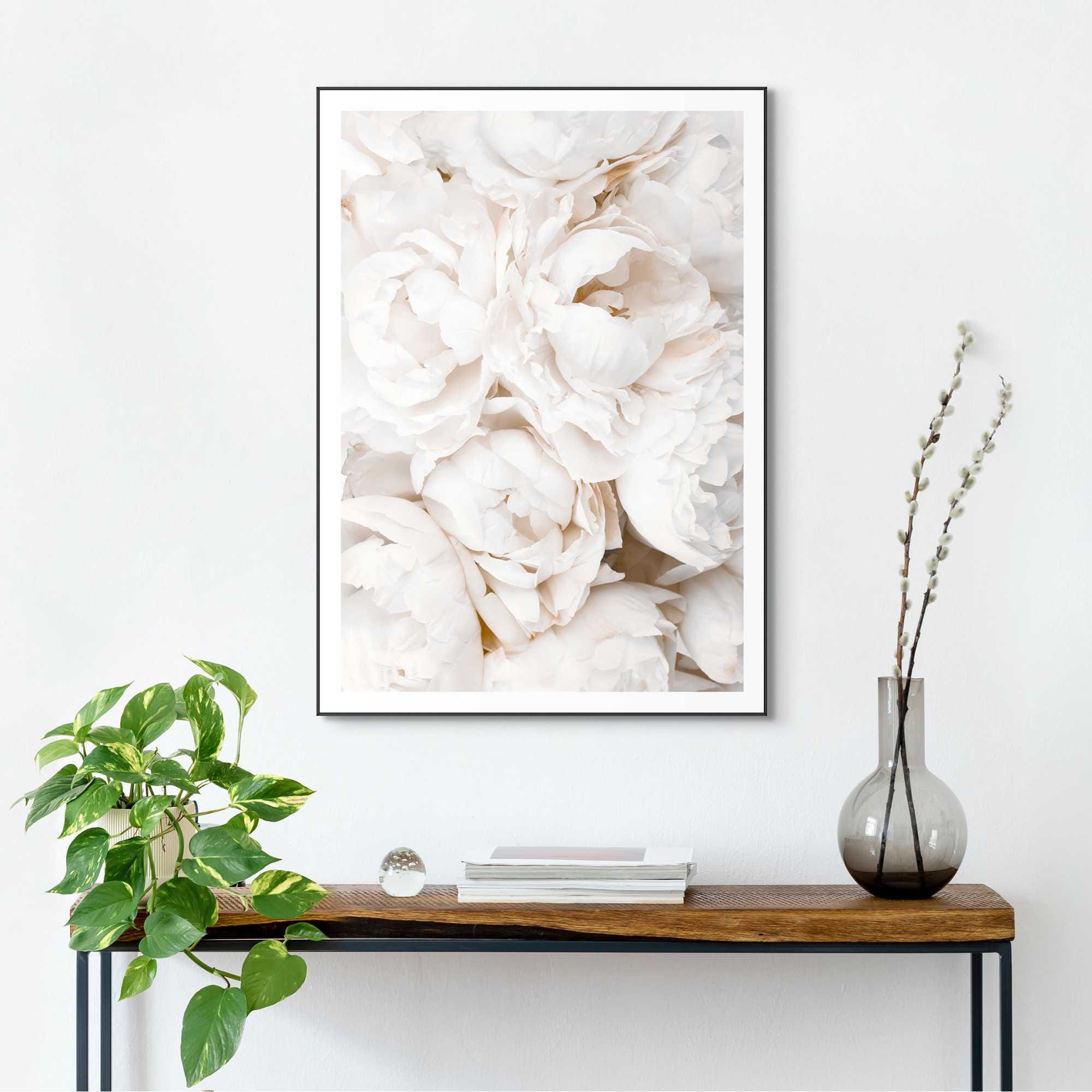 Bild mit Rahmen REINDERS "White Roses", weiß (farbe bild(er): weiß), B:50cm H:70cm T:1,6cm, Holzwerkstoff, Bilder Image
