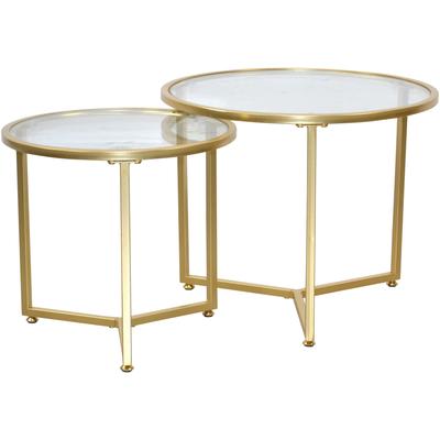 Satztisch ACTONA GROUP "Alina", gold (goldfarben, goldfarben, klarglas), B:50cm H:41cm T:50cm, Tische, Sicherheits-Klarglasplatte Image