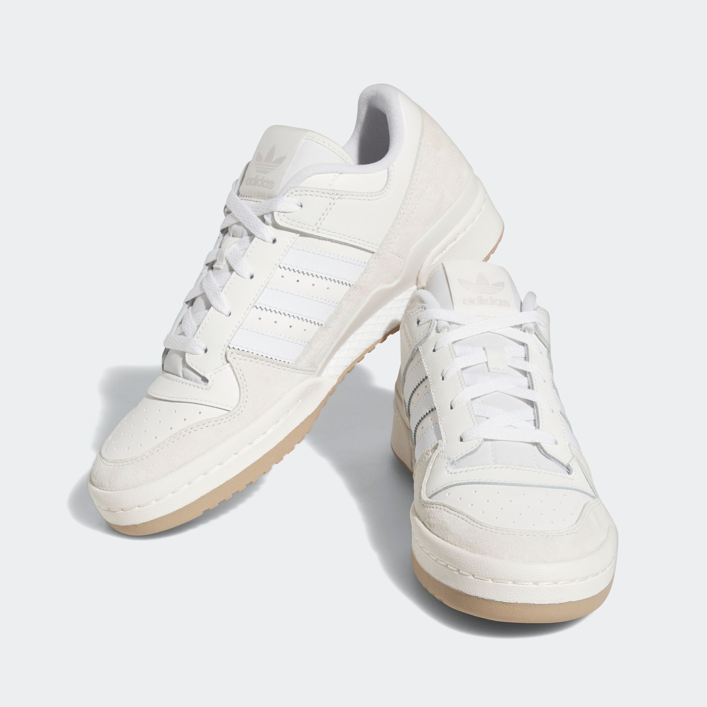 Sneaker ADIDAS ORIGINALS "FORUM LOW CLASSIC", Herren, Gr. 41, beige (chalk weiß, cloud weiß, cloud weiß), Baumwolle, Leder, Schuhe Sneaker