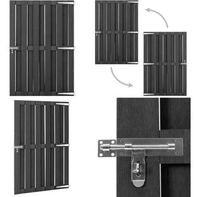 Gartentor wpc 100 x 150 cm Grau - Gartentor - wpc Tor - Holztor - Zaun - Sichtschutz - Home & Living Image