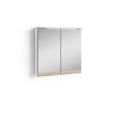 Bad-Spiegelschrank mit Beleuchtung und Steckdose, B 60 cm, schneeweiß