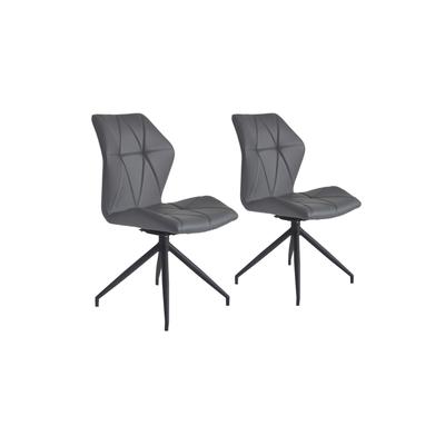 2er Set Stühle aus Kunstleder, Sitzschale 360° drehbar , grau
