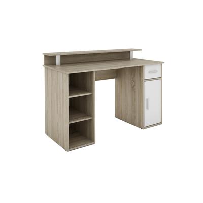 Schreibtisch mit 1 Schublade, 1 Tür, 3 offene Fächer, B 120 cm, natur