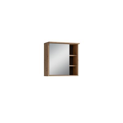 Spiegelschrank mit LED-Beleuchtung & Steckdose, Breite 60 cm, natur