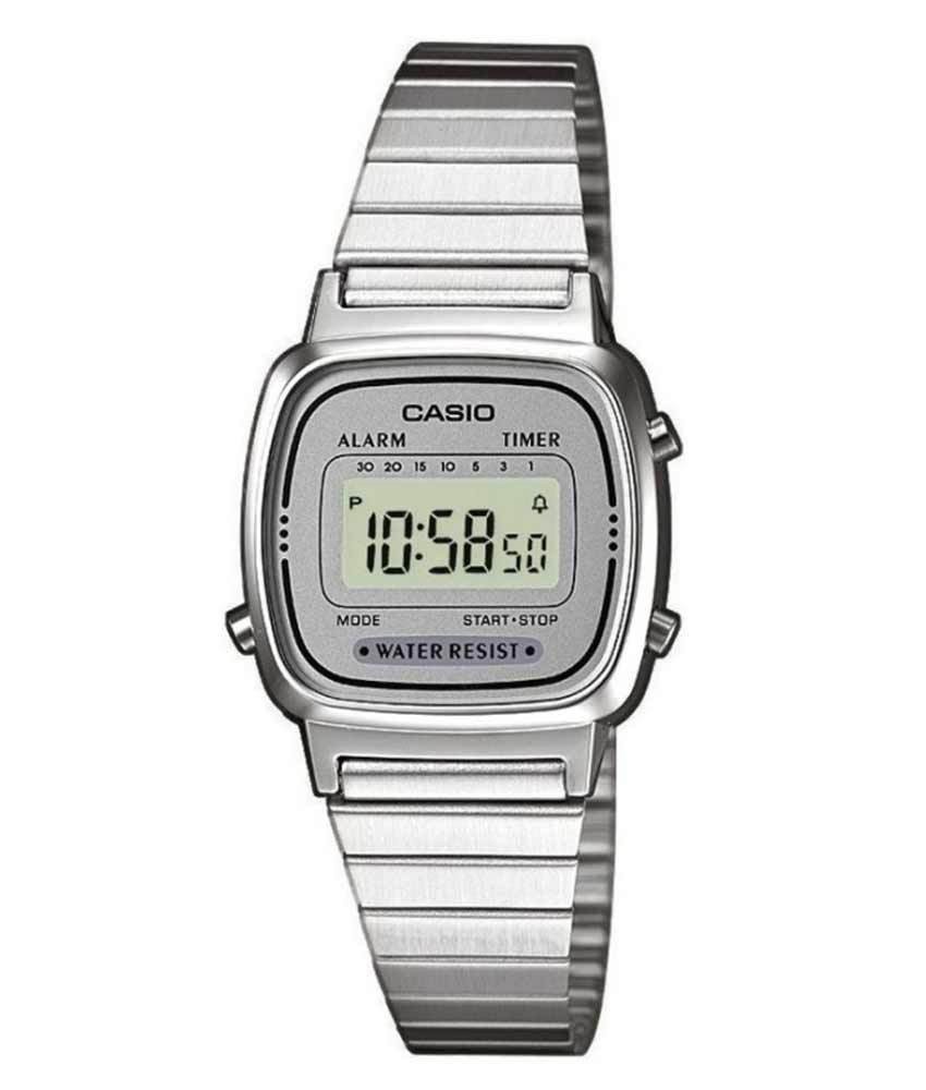 Casio Retro Womens Silver Watch LA670WEA-7EF Stainless Steel - One Size | Casio Sale | Discount Designer Brands
