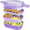 Lunch Box 1900 ml, Bento Box Back To School Lunch Box with 5 Compartments, Leak-Proof Lunch Box Sustainable with Spoon, Lunch Box Children, Lunch Box for School, Work, Picnic, Reien