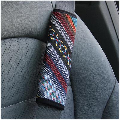 FYAUTOPER 1pcs Ethnic wind flax car seat belt shoulder cover protective cover safety belt