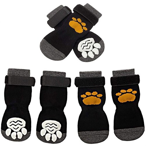 Hunde Katzen Pelzige Kleintiere Socken Rutschfest Casual Weihnachten Tier Punkte Einfarbig Für Haustiere Wasserdichter Stoff Stroh Mehrfarbig Image