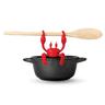 Silikon-Utensilienablage mit Krabbenmotiv – Löffelhalter in Rot mit Krabbenmotiv, hitzebeständiger Löffel-Utensilienhalter-Clip, Halter für Grillutensilien in der Küche, Silikon-Löffelablage für den