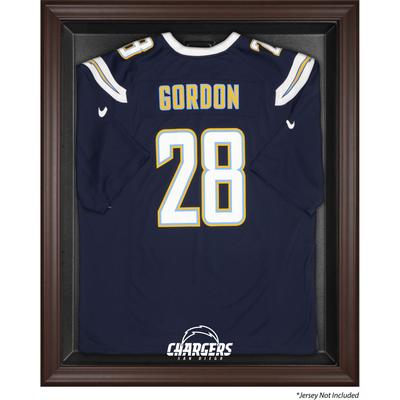 Vitrine mit Logo-Trikot der San Diego Chargers in Braun mit Rahmen Image