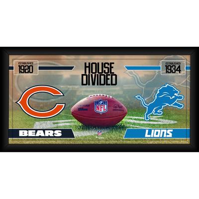 Chicago Bears vs. Detroit Lions, gerahmt, 25,4 x 50,8 cm, House Divided Football Collage Image