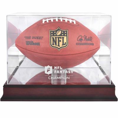 NFL Fantasy Football Champion - Mahagoni-Vitrine mit Football-Team-Logo und verspiegelter Rückseite Image