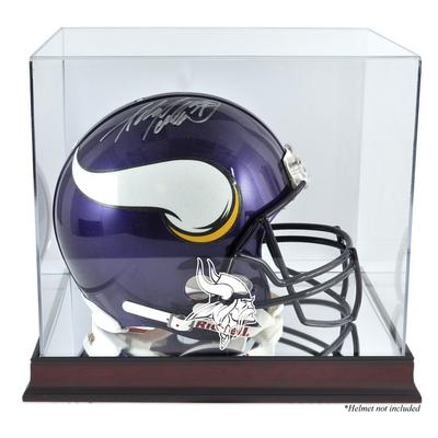 Minnesota Vikings (2013-heute) Mahagoni-Helmvitrine mit verspiegelter Rückseite Image