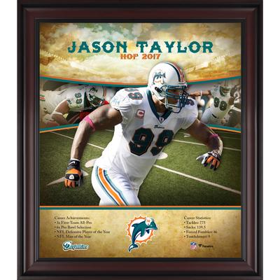 Jason Taylor Miami Dolphins Hall of Fame Karriereprofil, gerahmt, 15 x 17 Zoll Image